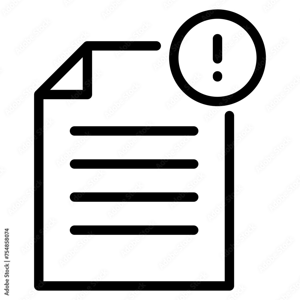 File document with exclamation mark File document with exclamation mark