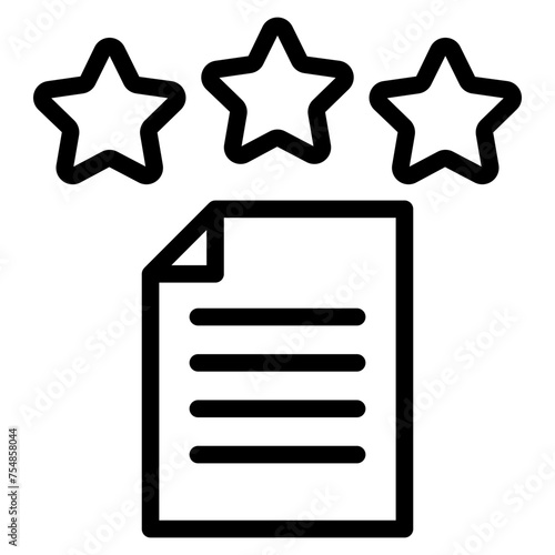 file document with rating star icon