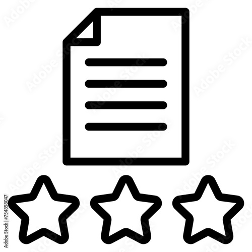 file document with rating star icon