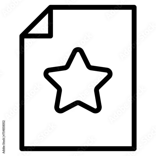 file document with rating star icon
