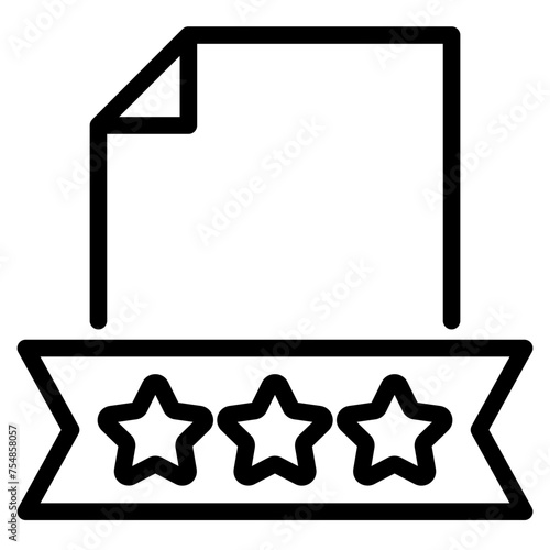 file document with rating star icon