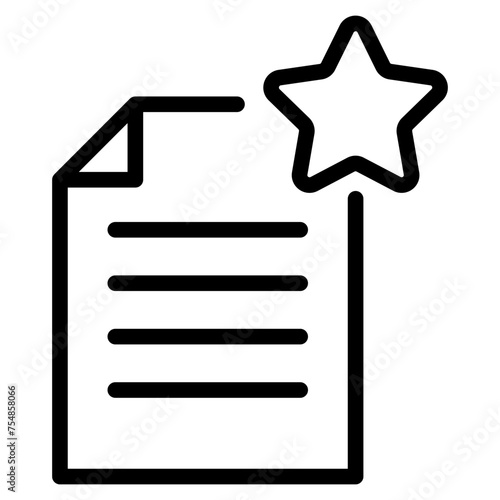 file document with rating star icon