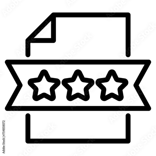 file document with rating star icon