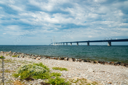 Wallpaper Mural The great belt bridge, Storebelt in Denmark, connecting Zealand with Funen. Torontodigital.ca