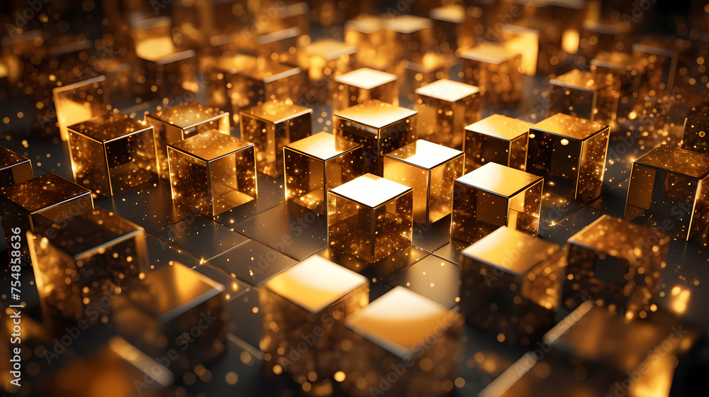 Crystal abstract background with bokeh effect