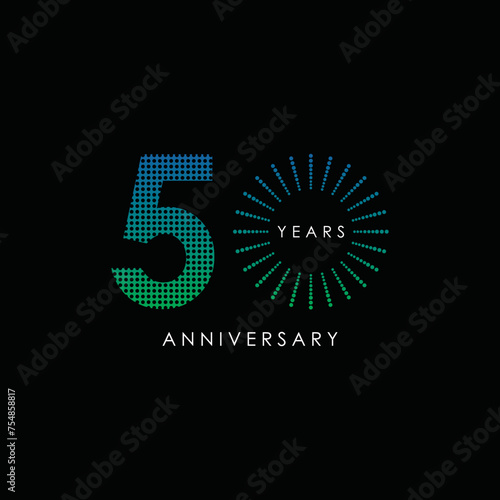 50 th anniversary logo gradation. on black background