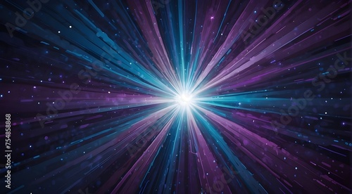 Cosmic Rays Feel Background,3D render of an abstract cosmic panorama background with glowing lines and neon pink and blue neon rays. Hyperspace space warp background with multicolored streaks of light