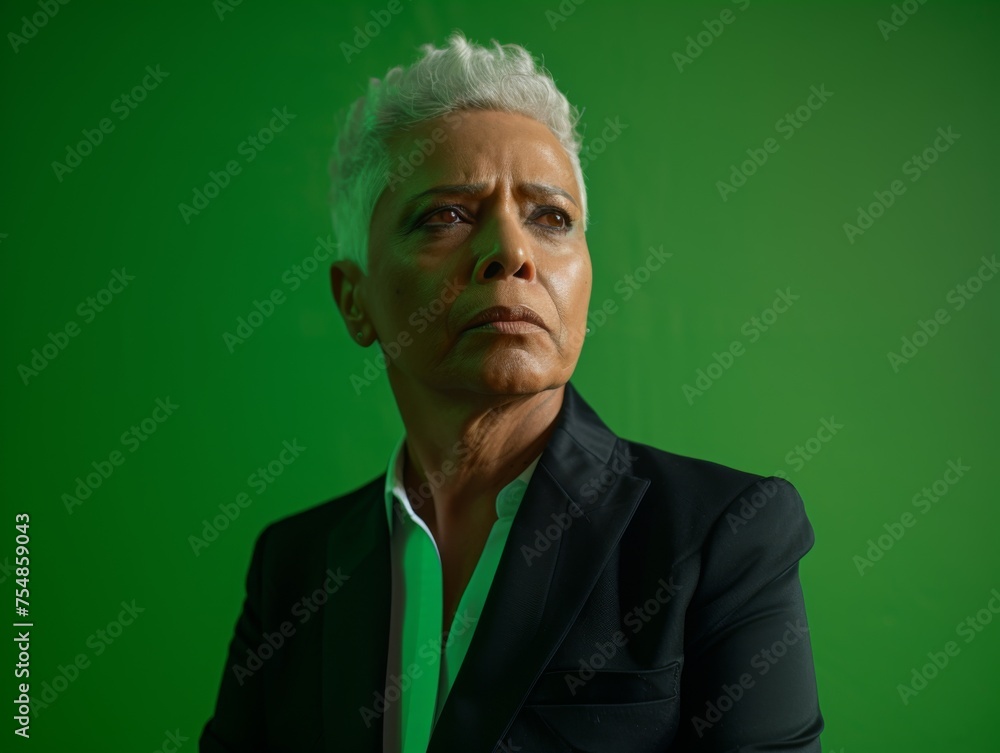 A mature multiracial man with white hair dressed in a suit and tie A mature multiracial man with white hair dressed in a suit and tie