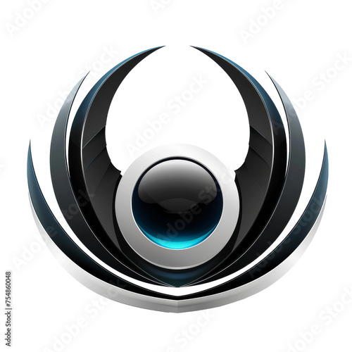 futuristic logo on a transparent white background, 3d render, commercial logo, future sign, glactic