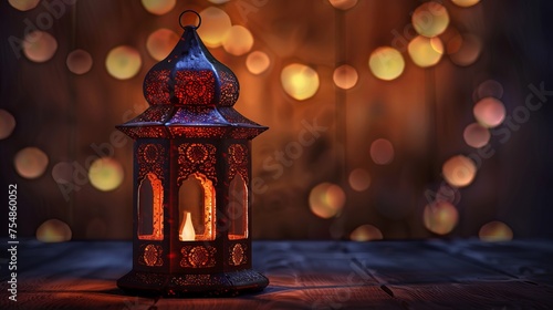 Arabic lanterns glowing in the background