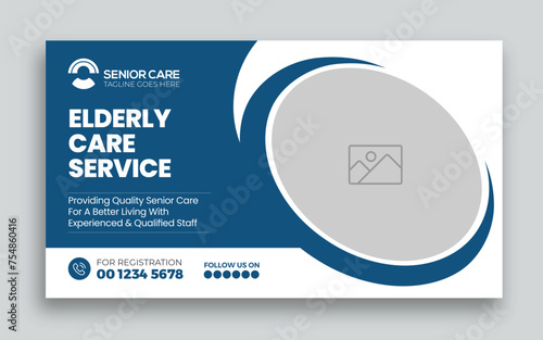 In-home senior health care youtube thumbnail and web banner template design