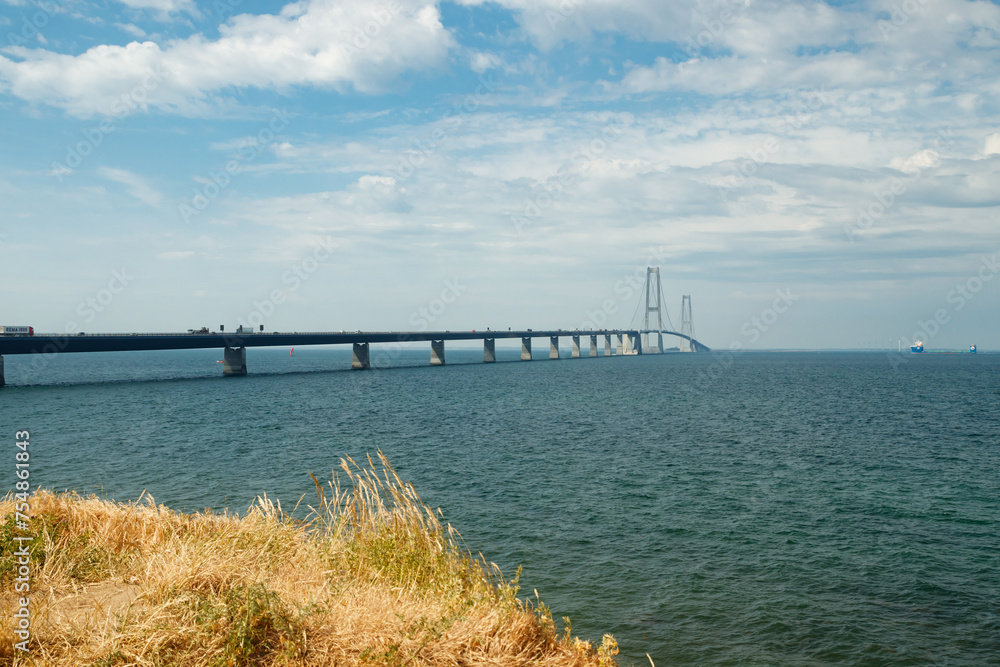 The great belt bridge, Storebelt in Denmark, connecting Zealand with Funen.
