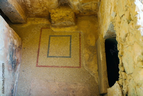 Travel to Israel. Massada fortress. Ancient ruins.