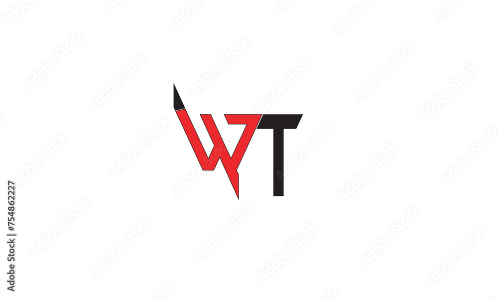 TW, WT, W, T Abstract Letters Logo Monogram TW, WT, W, T Abstract Letters Logo Monogram