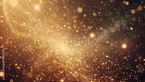 A warm, sparkling glow of bokeh lights creates a magical, dreamy atmosphere.