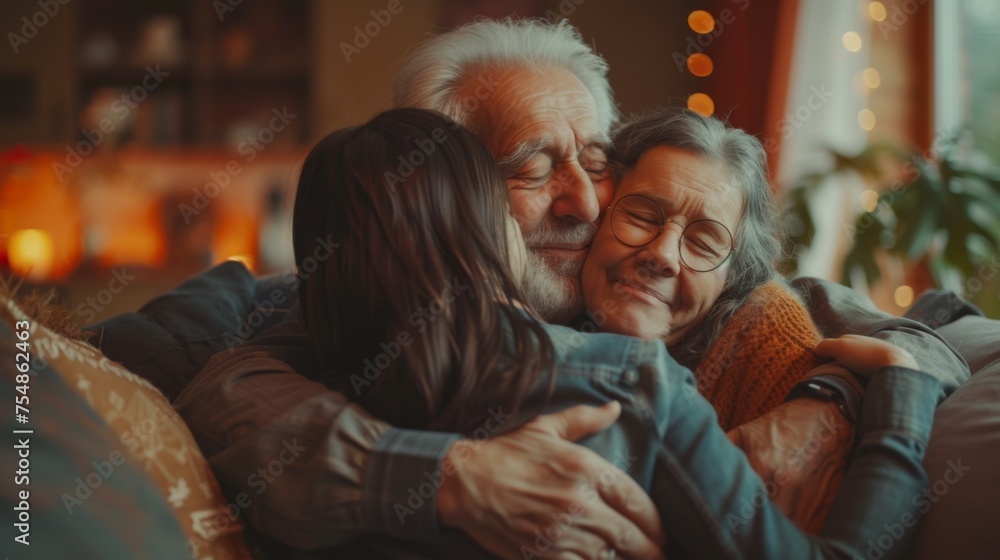 A multiracial couple hugging each other tightly, showing affection and closeness in a warm embrace A multiracial couple hugging each other tightly, showing affection and closeness in a warm embrace