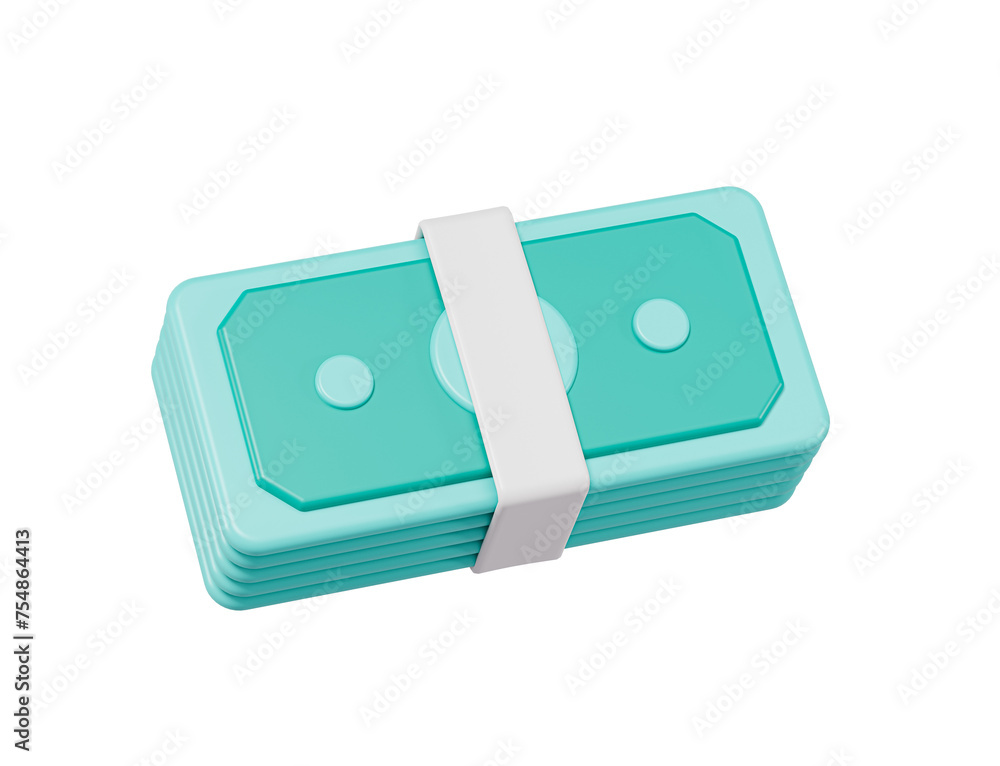 3D money icon isolated, Business and finance object. 3d rendering 3D money icon isolated, Business and finance object. 3d rendering