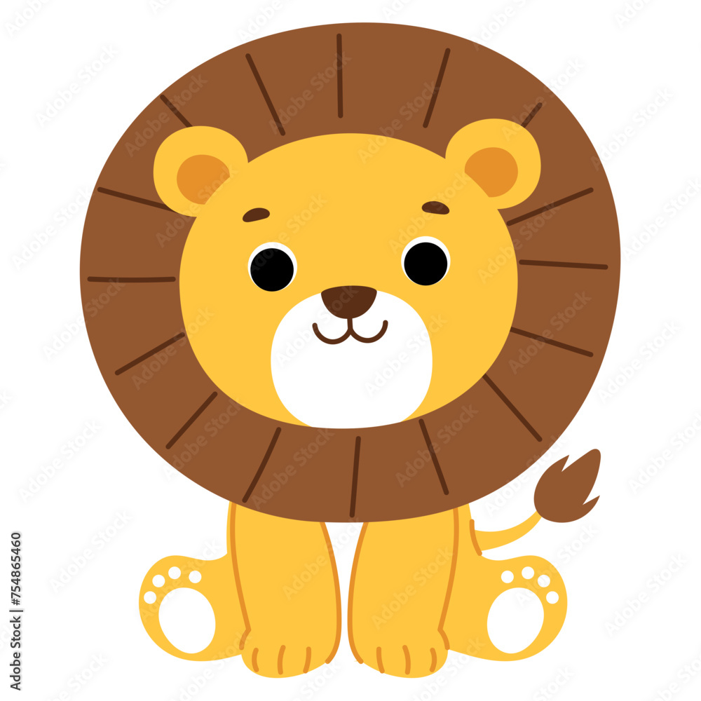 cute lion with big eye cartoon for kids illustration cute lion with big eye cartoon for kids illustration