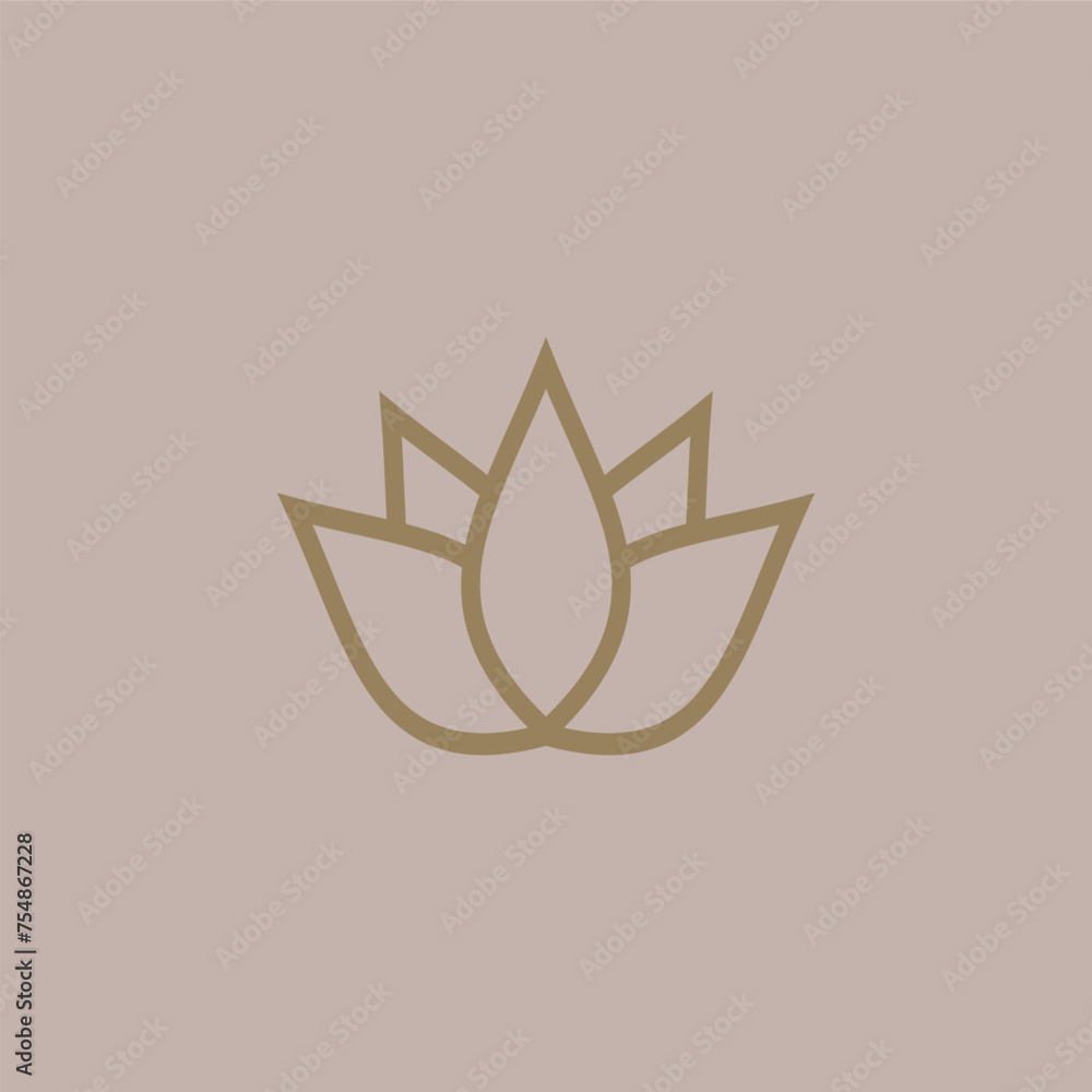 Lotus flower logo beauty care brand icon. Nature symbol vector art. Lotus flower logo beauty care brand icon. Nature symbol vector art.