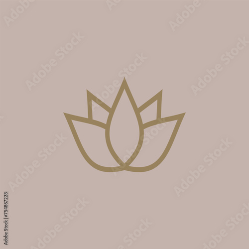 Lotus flower logo beauty care brand icon. Nature  symbol vector art.