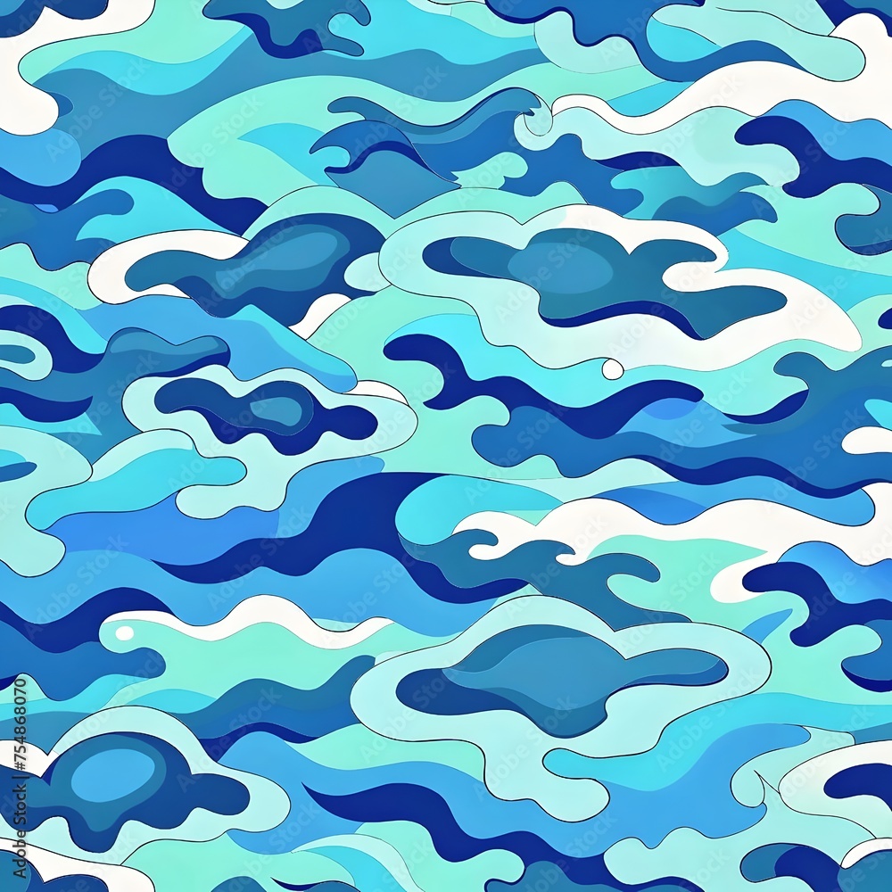 Abstract Blue Waves Pattern Abstract Blue Waves Pattern