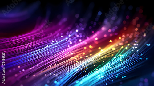 Colorful abstract background representing fiber optics and communication over the internet concept