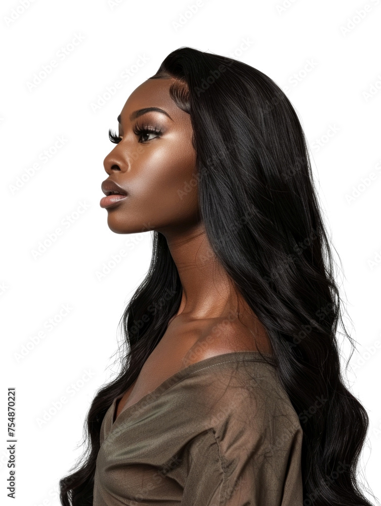 African American girl with shiny and beautiful hair style transparent background African American girl with shiny and beautiful hair style transparent background