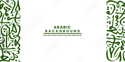 Creative Abstract Arabic Calligraphy Background Contain Random Arabic Letters Without specific meaning in English ,Vector illustration .
