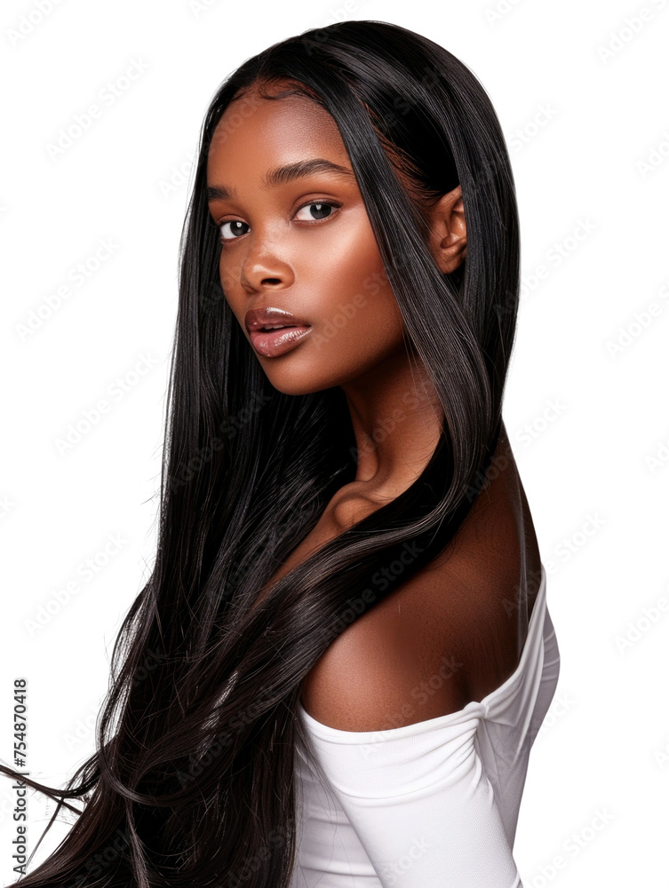 African American girl with shiny and beautiful hair style transparent background African American girl with shiny and beautiful hair style transparent background