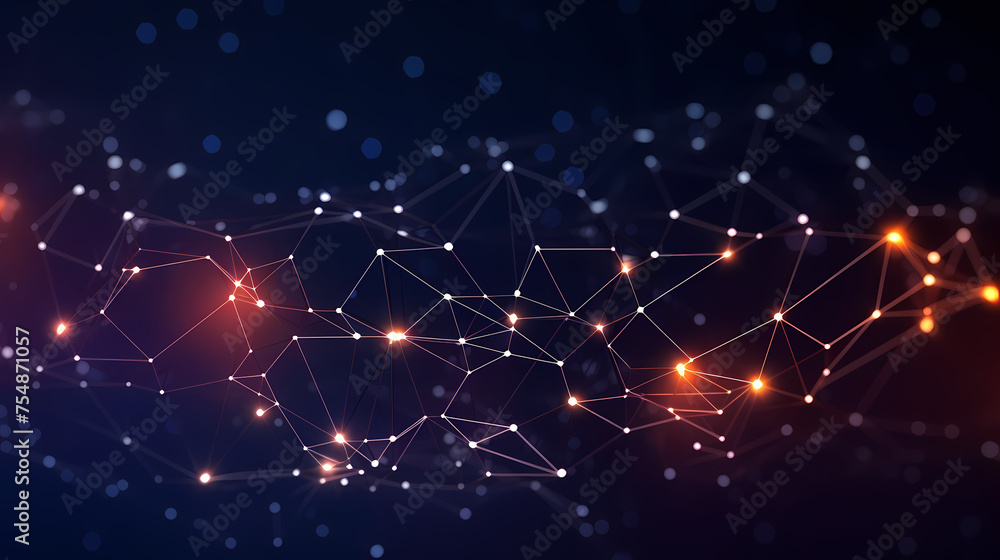 Dark background with polygonal connections, network connection concept Dark background with polygonal connections, network connection concept