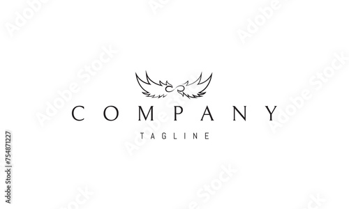 A vector logo with an abstract image of the infinity symbol that smoothly turns into wings.