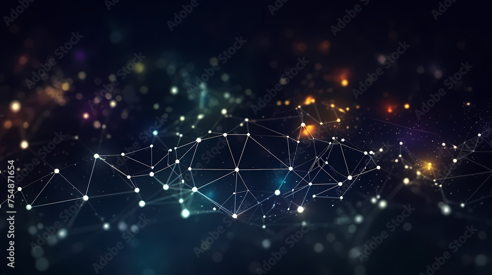 Abstract background of future network technology and network connections Abstract background of future network technology and network connections