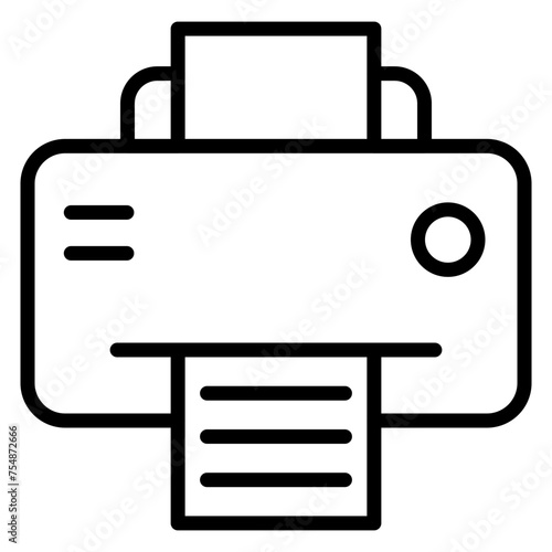 Printer Vector Line Icon Design 
