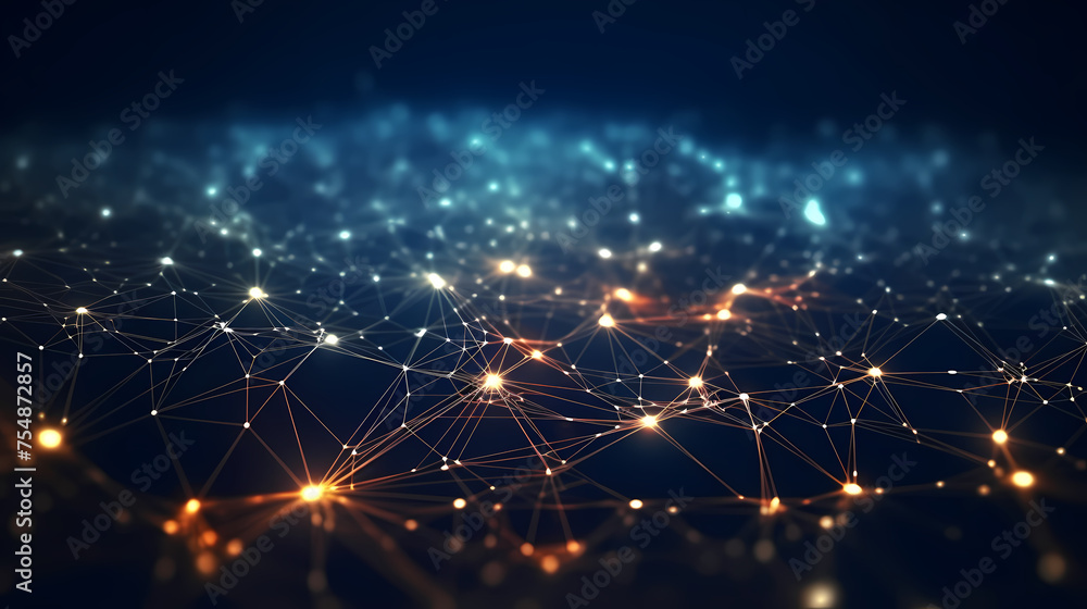 Abstract background of future network technology and network connections Abstract background of future network technology and network connections