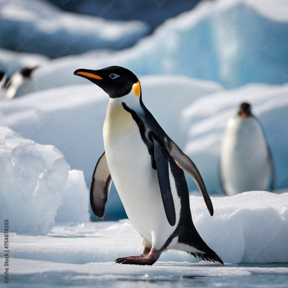 Fototapeta premium Antarctic Penguins Masters of the Ice and Sea