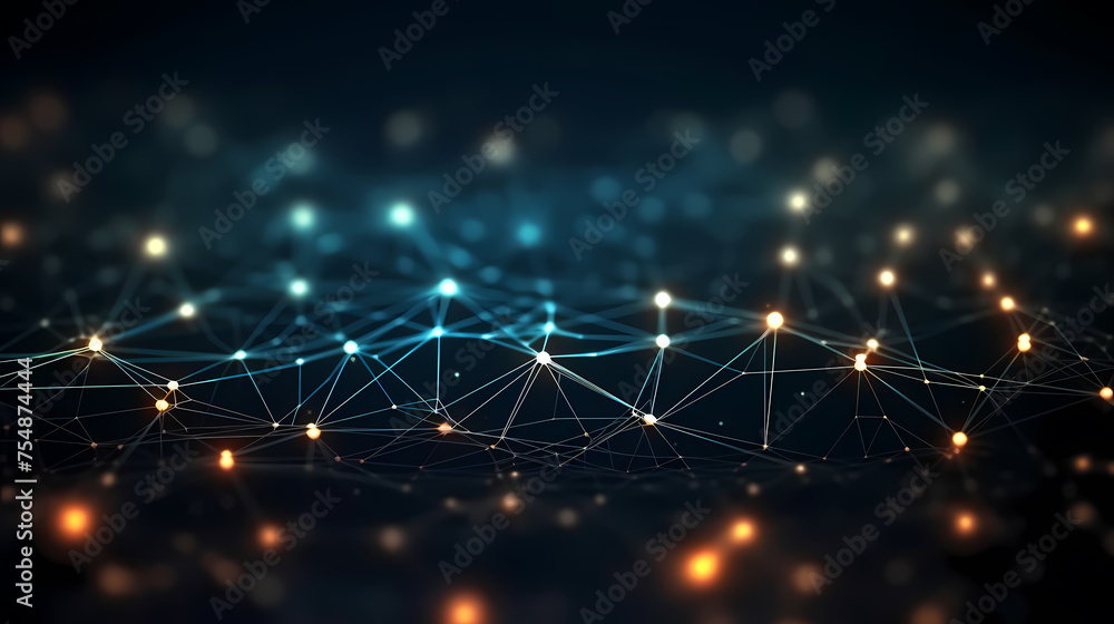 Abstract background of future network technology and network connections Abstract background of future network technology and network connections