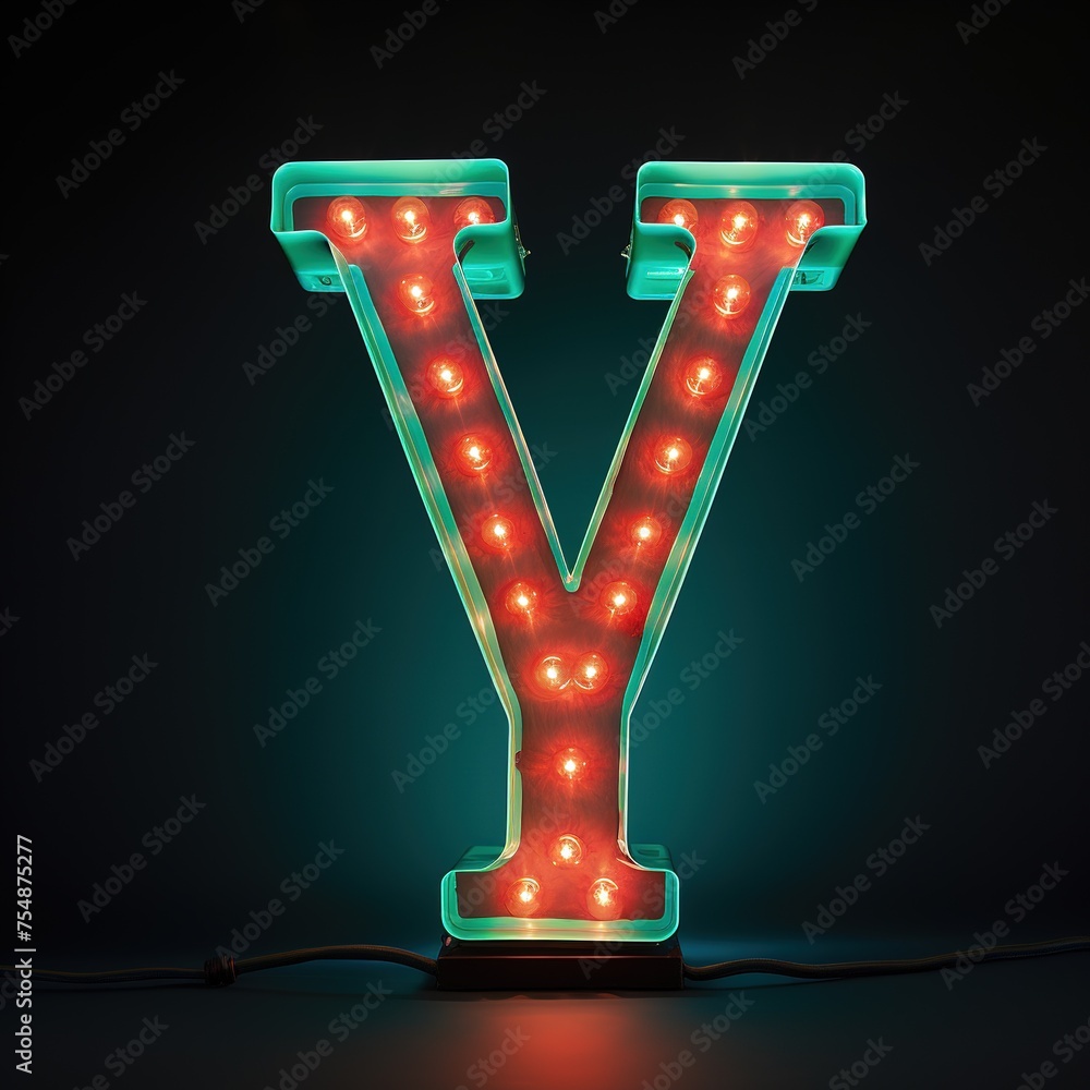 Alphabet capital letter Y text. Futuristic neon glowing symbol, logo on dark grunge background. Alphabet capital letter Y text. Futuristic neon glowing symbol, logo on dark grunge background.