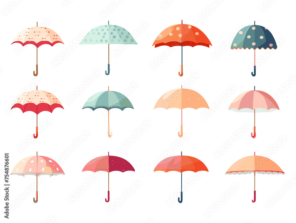 Illustration of umbrella in watercolor style