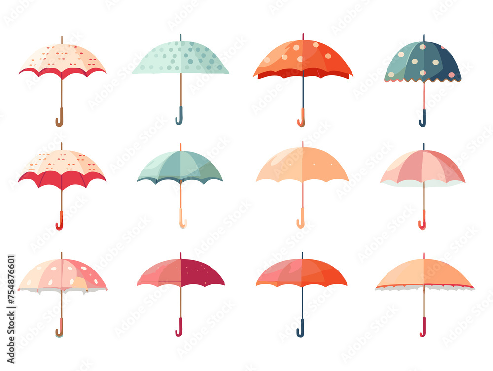 Illustration of umbrella in watercolor style Illustration of umbrella in watercolor style