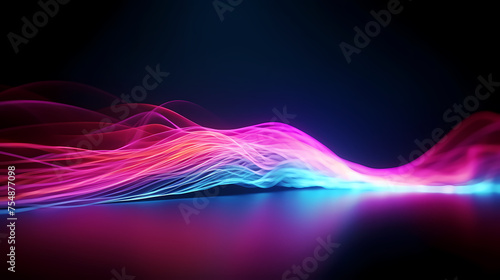 Close-up macro photography of colorful fiber optics on scene © jiejie