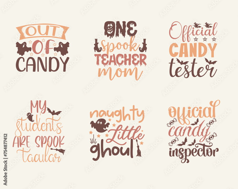 Halloween funny calligraphy t-shirt design bundle Halloween funny calligraphy t-shirt design bundle