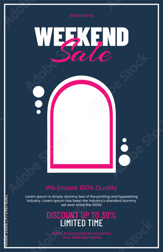Weekend Sale Editable Free Poster Design Template (ID: 754878085)
