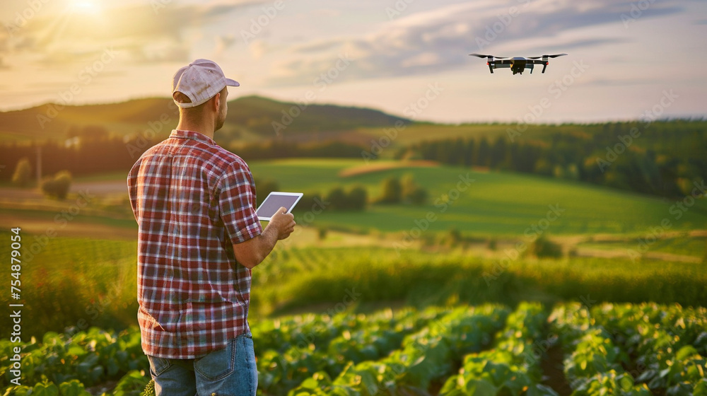 Against the backdrop of rolling hills and lush greenery, the modern farmer-agronomist stands in his field, launching a sophisticated drone equipped with LiDAR technology to create
