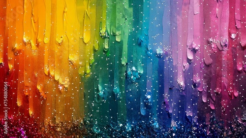 Vibrant Rainbow Colored Pencils with Water Droplets - Artistic Concept Background for Creativity and Diversity