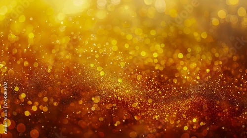 Sparkling Golden Bokeh Background Radiating Festive Warmth, Shimmering Glitter Texture for Elegant Celebrations and Holiday Design