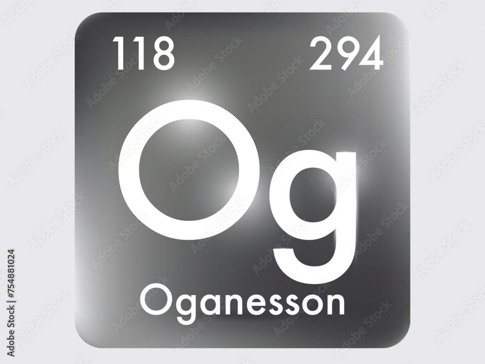 Oganesson icon style concept on Periodic table