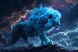 Lion King The Blue Electric Night Generative AI