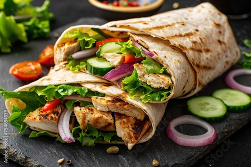Chicken Caesar Wrap A Tasty and Nutritious Meal for the Whole Month Generative AI