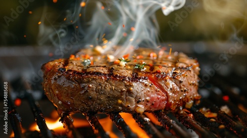 Sizzling Steak with Spicy Seasonings A Tasty Treat for Grilling Enthusiasts Generative AI