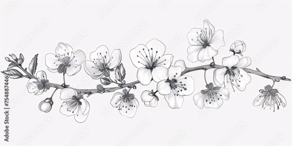 Blooming Branches A Cherry Blossom Illustration for the Month of April Generative AI Blooming Branches A Cherry Blossom Illustration for the Month of April Generative AI